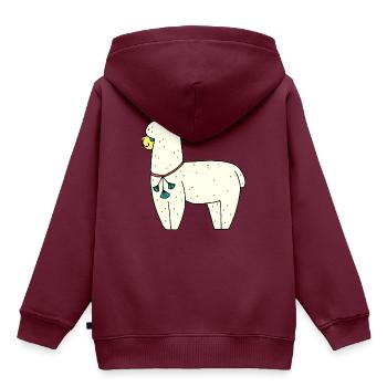 Alpaka - Kinder Premium Organic Hoodie - Burgunderrot - Hinten - AI Model Kid Female (0cm)