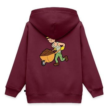 Baufirma Bauunternehmen Bauarbeiter - Kinder Premium Organic Hoodie - Burgunderrot - Hinten - AI Model Kid Female (0cm)