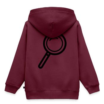 Lupe Symbol - Kinder Premium Organic Hoodie - Burgunderrot - Hinten - AI Model Kid Female (0cm)