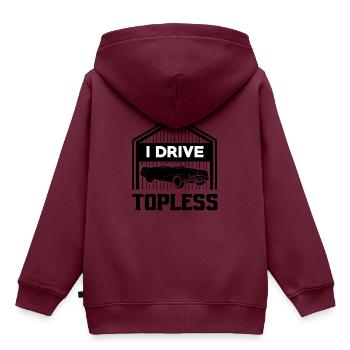Cabrio ohne Dach Tshirt Geschenk - Kinder Premium Organic Hoodie - Burgunderrot - Hinten - AI Model Kid Female (0cm)