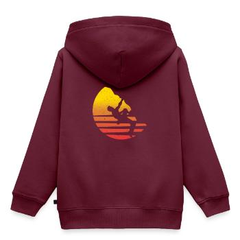 Klettern - Kinder Premium Organic Hoodie - Burgunderrot - Hinten - AI Model Kid Female (0cm)