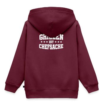 Grillen ist Chefsache, grillen, Griller, Geschenk - Kinder Premium Organic Hoodie - Burgunderrot - Hinten - AI Model Kid Female (0cm)