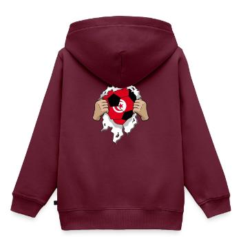 Tunesien Fußball Mannschaft Geschenk - Kinder Premium Organic Hoodie - Burgunderrot - Hinten - AI Model Kid Female (0cm)