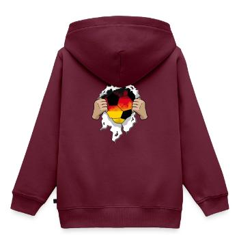Deutschland Fußball Geschenk - Kinder Premium Organic Hoodie - Burgunderrot - Hinten - AI Model Kid Female (0cm)