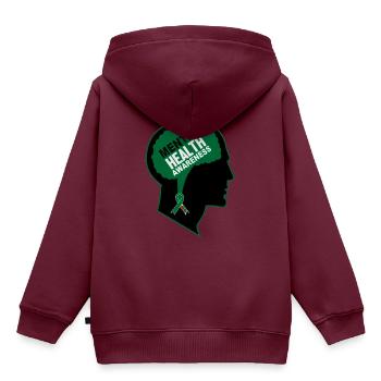 Psychische Gesundheit - Kinder Premium Organic Hoodie - Burgunderrot - Hinten - AI Model Kid Female (0cm)