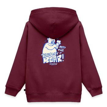 Füttere den hungrigen Bären! - Kinder Premium Organic Hoodie - Burgunderrot - Hinten - AI Model Kid Female (0cm)