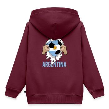 Argentinien Fußball Geschenk Argentina Fan - Kinder Premium Organic Hoodie - Burgunderrot - Hinten - AI Model Kid Female (0cm)