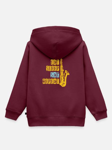 Saxophon - Kinder Premium Organic Hoodie - Burgunderrot