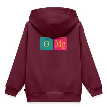 Oh mein Gott - Kinder Premium Organic Hoodie - Burgunderrot - Hinten - AI Model Kid Female (0cm)