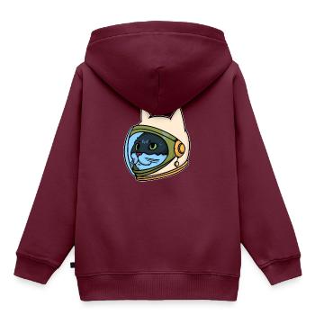 Astro cat - Astronaut - Katze - Kätzchen - Weltall - Kinder Premium Organic Hoodie - Burgunderrot - Hinten - AI Model Kid Female (0cm)