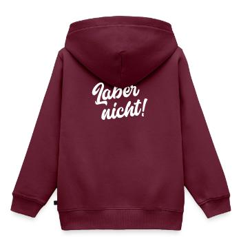 Laber nicht! - Kinder Premium Organic Hoodie - Burgunderrot - Hinten - AI Model Kid Female (0cm)