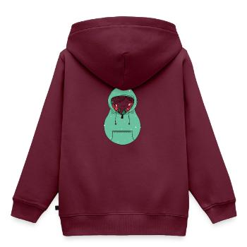 Cool Matroschka Vogel Russland Russisch Winter - Kinder Premium Organic Hoodie - Burgunderrot - Hinten - AI Model Kid Female (0cm)