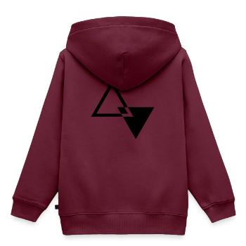 MODERN TRIANGLE SHAPE - Kinder Premium Organic Hoodie - Burgunderrot - Hinten - AI Model Kid Female (0cm)