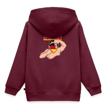 Germany Fan Geschenk Fußball Deutschland - Kinder Premium Organic Hoodie - Burgunderrot - Hinten - AI Model Kid Female (0cm)