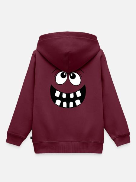 Gesicht - Kinder Premium Organic Hoodie - Burgunderrot