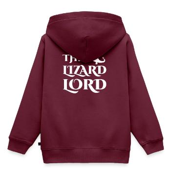 Echse - Echsen - Echsenbesitzer - Lord - Geschenk - Kinder Premium Organic Hoodie - Burgunderrot - Hinten - AI Model Kid Female (0cm)
