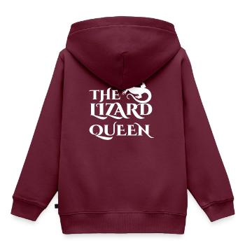 Echse - Echsen - Echsenbesitzer - Königin - Kinder Premium Organic Hoodie - Burgunderrot - Hinten - AI Model Kid Female (0cm)