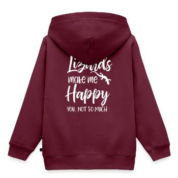 Echse - Echsen - Echsenbesitzer - Lustig - Kinder Premium Organic Hoodie - Burgunderrot - Hinten - AI Model Kid Female (0cm)
