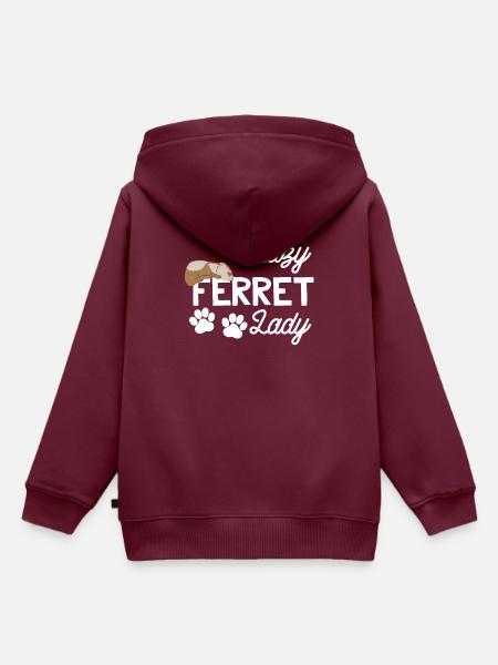 Frettchenfreund - Frettchen - Frettchenlady - Kinder Premium Organic Hoodie - Burgunderrot