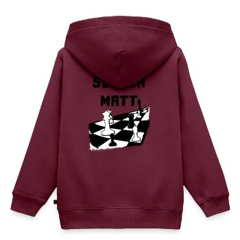 Schachmatt Schachbrett Schachspieler - Kinder Premium Organic Hoodie - Burgunderrot - Hinten - AI Model Kid Female (0cm)