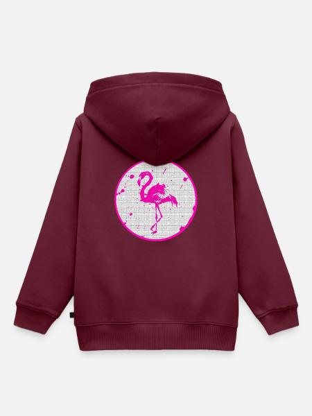 Pinker Flamingo - Kinder Premium Organic Hoodie - Burgunderrot