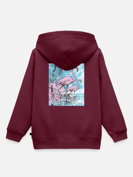 Flamingos - Kinder Premium Organic Hoodie - Burgunderrot