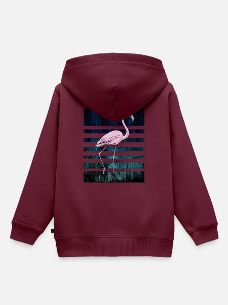 Rosa Flamingo - Kinder Premium Organic Hoodie - Burgunderrot