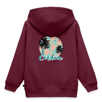 Kuba Karibik Urlaub Kreuzfahrt - Kinder Premium Organic Hoodie - Burgunderrot - Hinten - AI Model Kid Female (0cm)