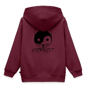 Karma Katze Ying Yang Geschenk Kätzchen Nirvana - Kinder Premium Organic Hoodie - Burgunderrot - Hinten - AI Model Kid Female (0cm)