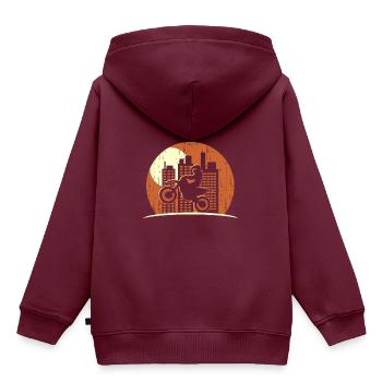 Motorrad city Motorradfahrer Motor race Biker - Kinder Premium Organic Hoodie - Burgunderrot - Hinten - AI Model Kid Female (0cm)