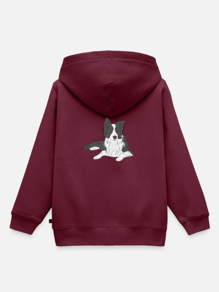 Hund Landseer - Kinder Premium Organic Hoodie - Burgunderrot