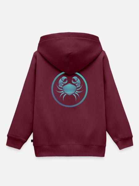 Sternzeichen Krebs - Kinder Premium Organic Hoodie - Burgunderrot