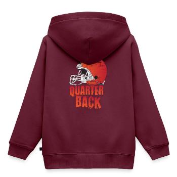 Quarter Back American Football Geschenk Touchdown - Kinder Premium Organic Hoodie - Burgunderrot - Hinten - AI Model Kid Female (0cm)