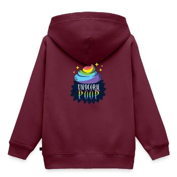 Einhorn Häufchen - Unicorn Poop - Kinder Premium Organic Hoodie - Burgunderrot - Hinten - AI Model Kid Female (0cm)