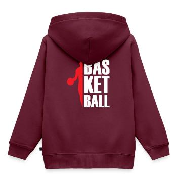 Basketball Sport Sportler Slamdunk Korb - Kinder Premium Organic Hoodie - Burgunderrot - Hinten - AI Model Kid Female (0cm)