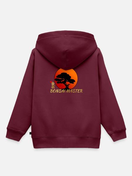 Bonsai Shirt Bonsai Master Geschenk - Kinder Premium Organic Hoodie - Burgunderrot