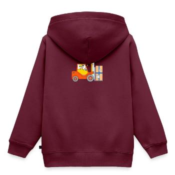 Gabelstapler - Kinder Premium Organic Hoodie - Burgunderrot - Hinten - AI Model Kid Female (0cm)