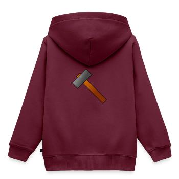 Handwerker Hammer - Kinder Premium Organic Hoodie - Burgunderrot - Hinten - AI Model Kid Female (0cm)