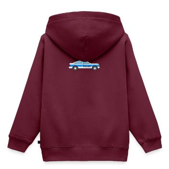 Polizeiauto für Kinder - Deutscher Streifenwagen - Kinder Premium Organic Hoodie - Burgunderrot - Hinten - AI Model Kid Female (0cm)
