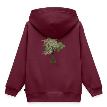 Kirschbaum Natur Blüte Frühling Japan - Kinder Premium Organic Hoodie - Burgunderrot - Hinten - AI Model Kid Female (0cm)
