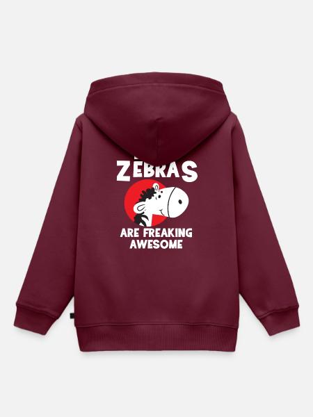 Zebra - Zebras - Zebrafan - Geschenk - Awesome - Kinder Premium Organic Hoodie - Burgunderrot