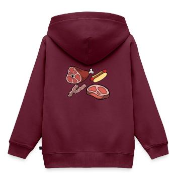 Fleisch - Kinder Premium Organic Hoodie - Burgunderrot - Hinten - AI Model Kid Female (0cm)
