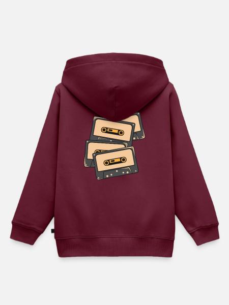 AudioTape - Kinder Premium Organic Hoodie - Burgunderrot