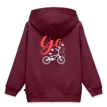 Fahrrad Geschenk Hobby Sport Damenrad - Kinder Premium Organic Hoodie - Burgunderrot - Hinten - AI Model Kid Female (0cm)