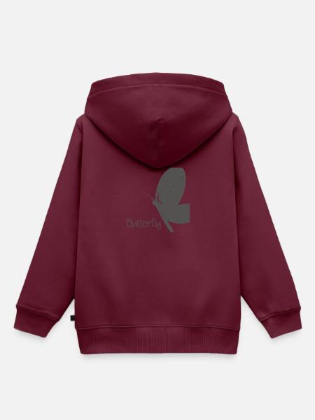 Schmetterling Butterfly - Kinder Premium Organic Hoodie - Burgunderrot