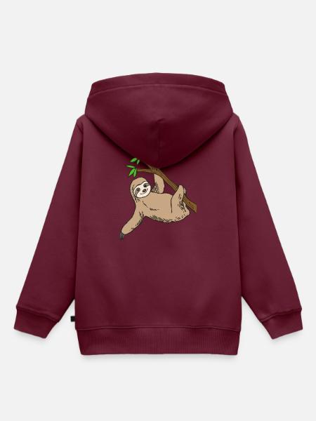 Faultier - Kinder Premium Organic Hoodie - Burgunderrot