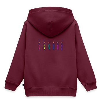Kerzen Sechs Geburtstagskerzen - Kinder Premium Organic Hoodie - Burgunderrot - Hinten - AI Model Kid Female (0cm)