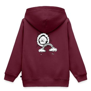 Karl Marx - Kinder Premium Organic Hoodie - Burgunderrot - Hinten - AI Model Kid Female (0cm)