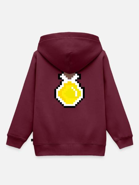 Trank gelb Pixel - Kinder Premium Organic Hoodie - Burgunderrot