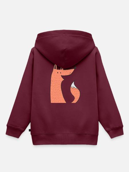 Fuchs Kinder Shirt - Kinder Premium Organic Hoodie - Burgunderrot